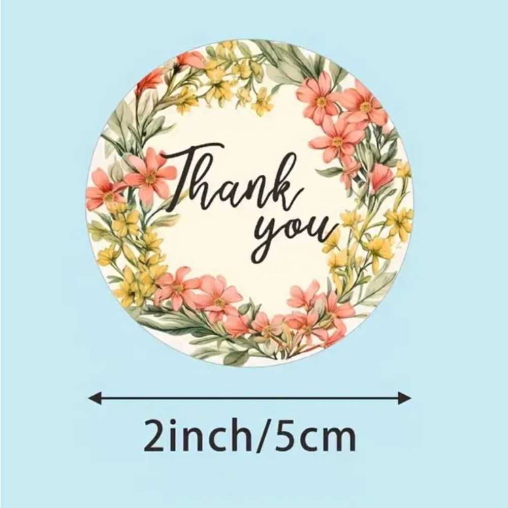 Floral Thank You Stickers